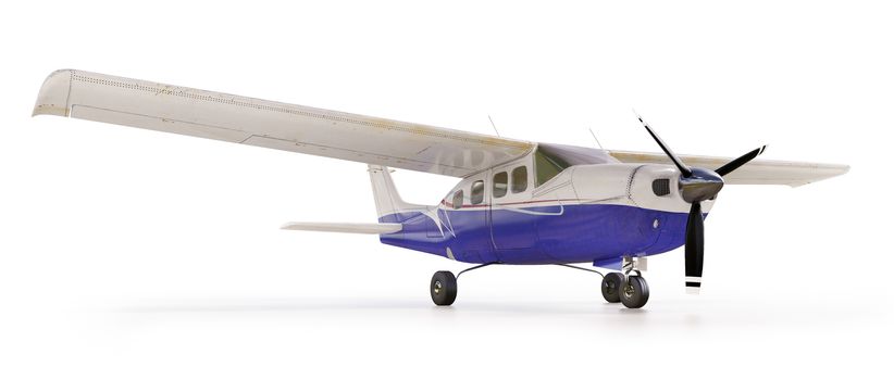 3d render: small tourist plane isolated on white