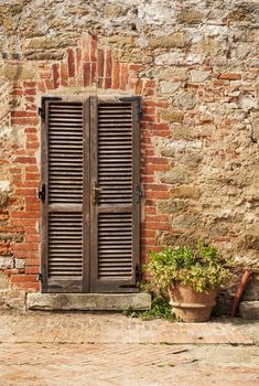Close-up Image of Wooden Ancient Italian Door
