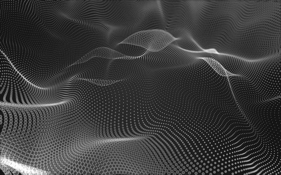 Abstract polygonal space low poly dark background with connecting dots and lines. Connection structure. 3d rendering