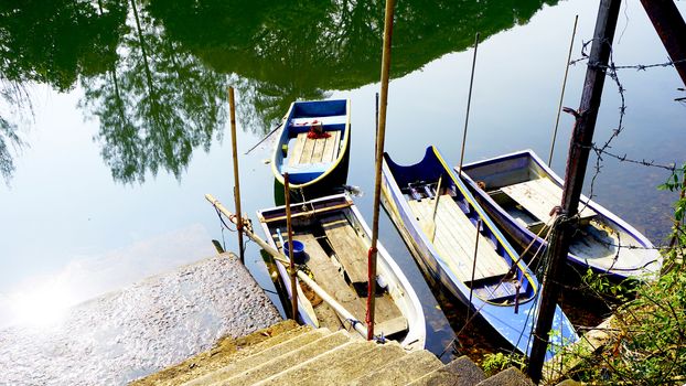 boats in the canal in Thailand