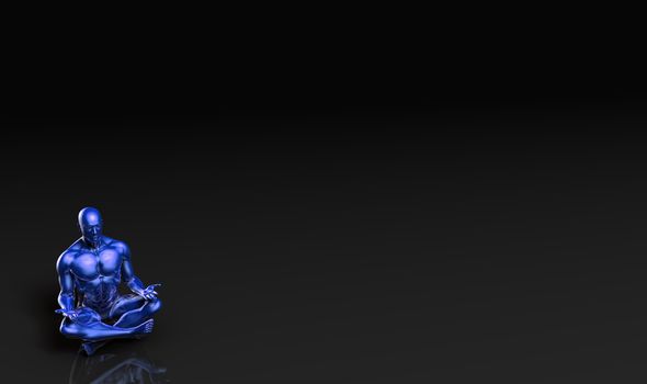 Illustration of a Male Figure Meditating in 3d