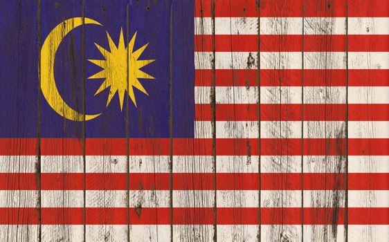 Flag of Malaysia painted on wooden frame