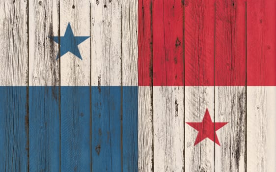 
Flag of Panama painted on wooden frame