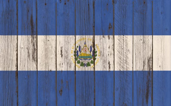 
Flag of El Salvador painted on wooden frame