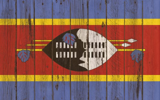 
Flag of Swaziland painted on wooden frame
