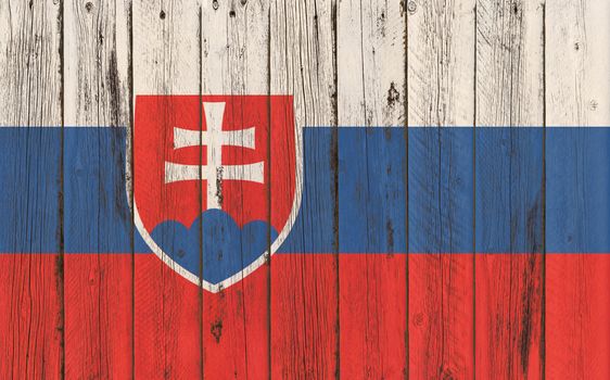 
Flag of Slovakia painted on wooden frame