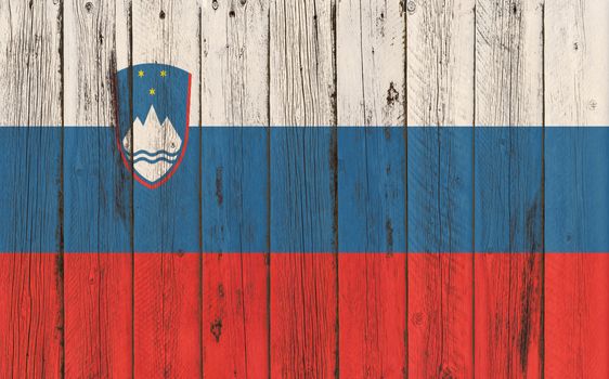 
Flag of Slovenia painted on wooden frame