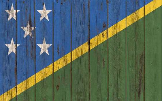 Flag of Solomon Islands painted on wooden frame