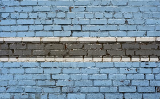 Flag of Botswana painted on brick wall, background texture