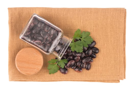 Dried kidney legumes haricot beans isolated on white background close up