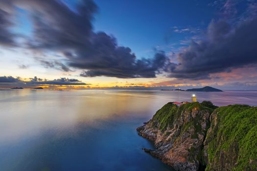 lighthouse during sunrise , Hong Kong Hok Tsui Cape D'Aguilar beautiful landscape