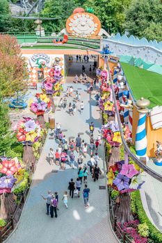 CASTELNUOVO DEL GARDA, Italy - September 08: Gardaland Theme Park in Castelnuovo Del Garda, Italy on Tuesday, September 8, 2015. Three million people visit the park on a yearly basis.