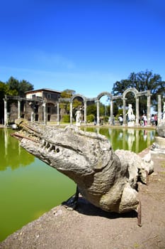 Ancient ruins of Villa Adriana ( The Hadrian's Villa ), Canopo, Tivoli, Italy