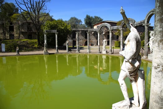Ancient ruins of Villa Adriana ( The Hadrian's Villa ), Canopo, Tivoli, Italy