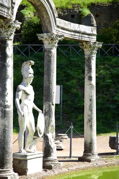 Ancient ruins of Villa Adriana ( The Hadrian's Villa ), Canopo, Tivoli, Italy