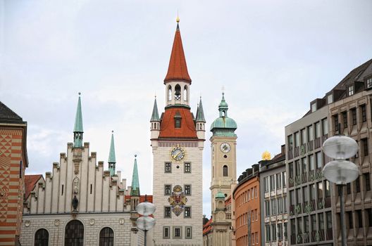 Old Town Hall (Altes Rathaus) building at Marienplatz in Munich, Germany