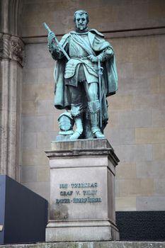 Statue of Graf V Tilly at the Odeonsplatz - Feldherrnhalle in Munich Germany 
