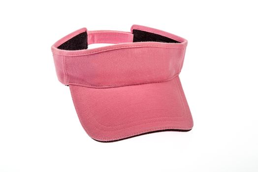 Adult pink golf visor on white background