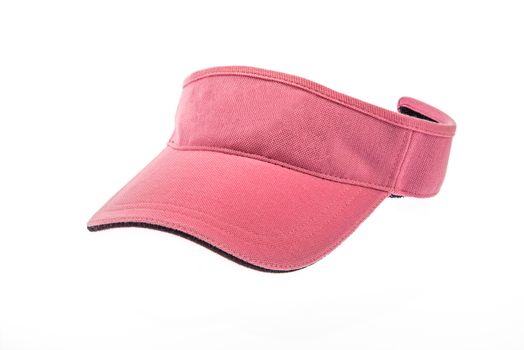Adult pink golf visor on white background