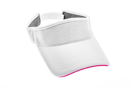 Adult white golf visor on white background