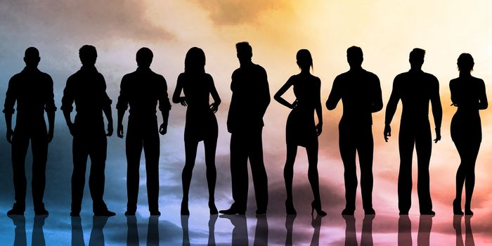 Business Team With Power Confident Pose as Abstract
