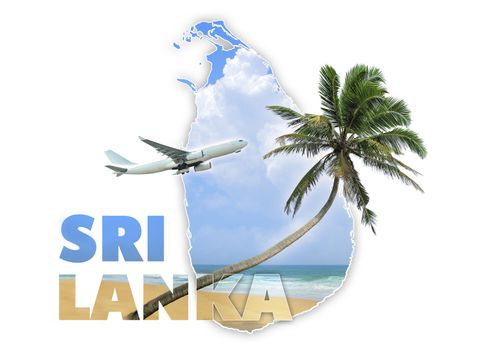 Sri Lanka travel concept on white background