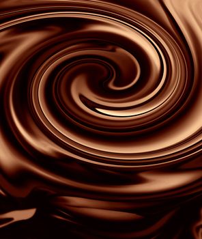 Abstract background of chocolate colored, smoothly textured folds