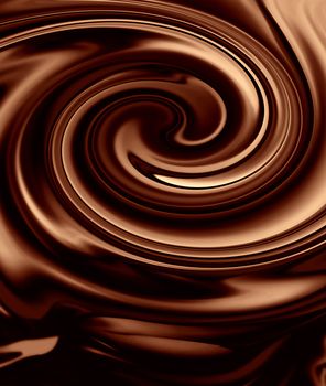 Abstract background of chocolate colored, smoothly textured folds