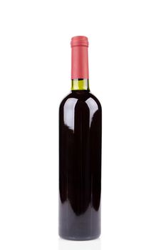 Bottle of wine isolated on white background