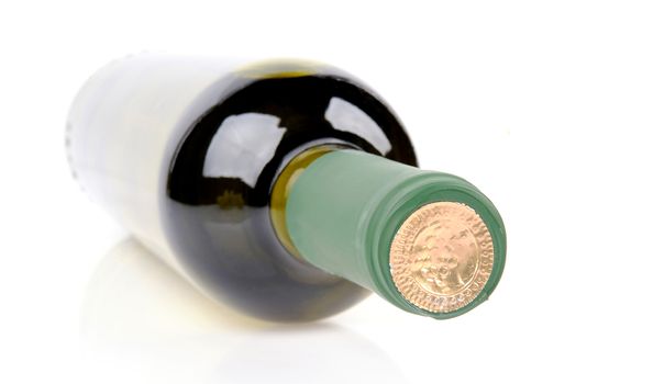 Bottle of wine isolated on white background