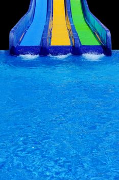 Colorful water slides at the water park