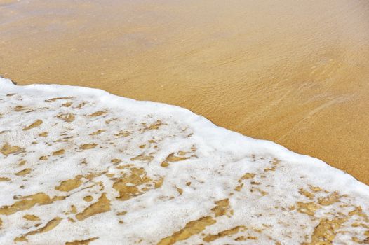 Soft wave of the sea on the sandy beach