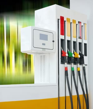 Closeup petrol pump gas station