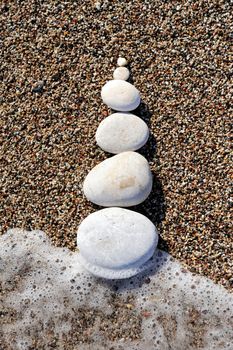 Stack of pebble stones at the beach