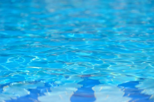 Blue ripped water in swimming pool