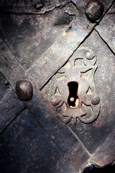 Old lock in the ancient doorway