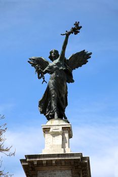 Statue on Corso Vittorio Emanuele II, Piazza Pasquale Paoli in Rome, Italy