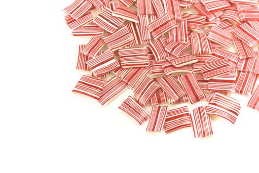 Pile of candy on a white background