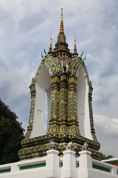 closeup the beautiful Buddhist temple gable, Thailand