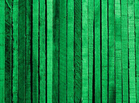 Green Background of Cracked Wooden Plank closeup
