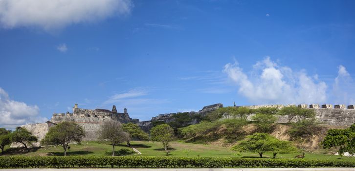 Panorama San Felipe Castle in Cartagena de Indias