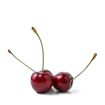 red cherry isolated on white