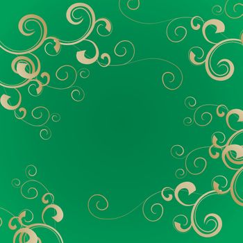 green flourishes background vector