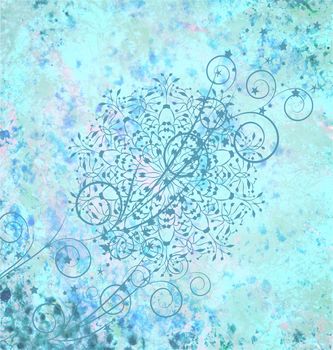 snowflake grunge vintage background illustration