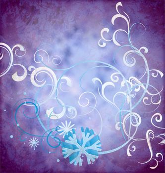 snowflake grunge vintage background illustration