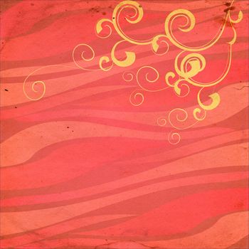 pink red old paper textured flourish background