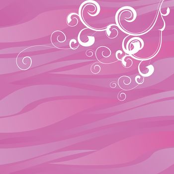 pink background with flourish corner