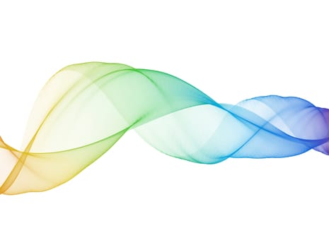 rainbow abstract wavy bright silk smoke illustration on white background.