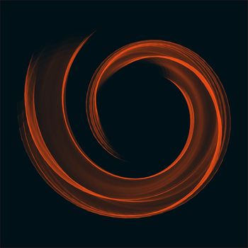 Orange bright flame helix ring abstract illustration.