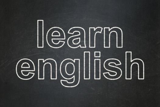 Education concept: text Learn English on Black chalkboard background